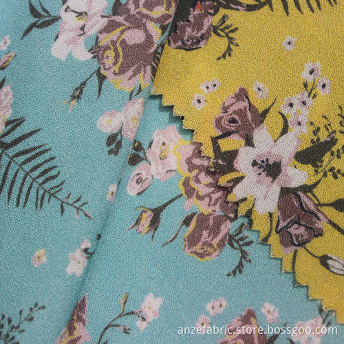 Tissu 100% crêpe de rayonne respirant doux imprimé fleurs